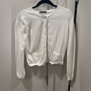 Brandy Melville Scalloped Cardigan White